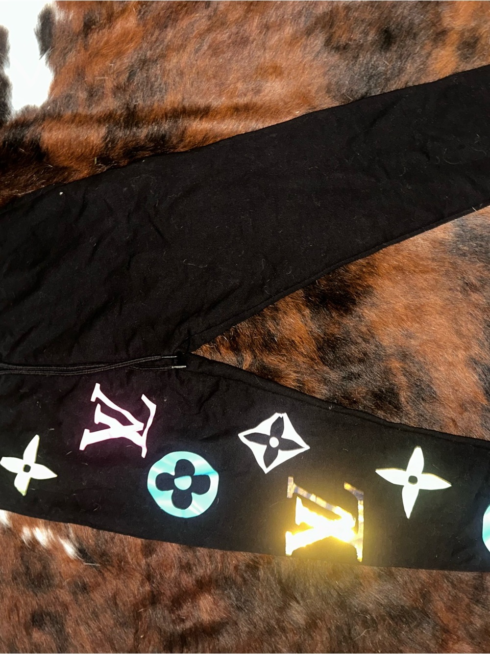 Louis Vuitton Kids Black Joggers with Multicolor Monogram
